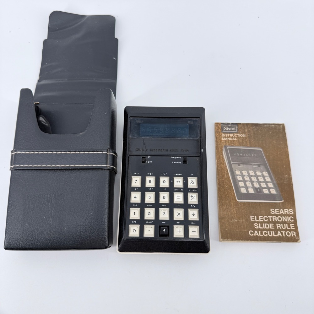Sears Electronic Slide Rule Calculator 801.58770 Vintage Black Plastic NOT WORK